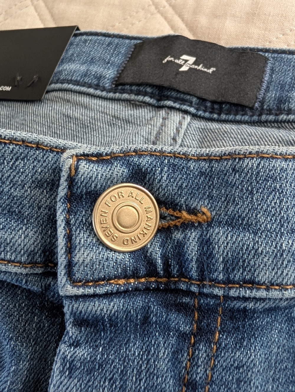 7 For All Mankind Twisted Seam Dojo Jeans Italian Fabric Yuma Blue 10/30 NWT - Picture 9 of 15